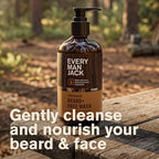 Every Man Jack Sandalwood Beard Wash - Cleanse, Soften, and Hydrate for a Healthier Beard - Made w/Naturally Derived Ingredients like Aloe Vera and Coconut - 6.7 oz - 2 Pack