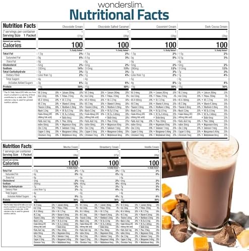 WonderSlim Meal Replacement Shake, Variety Pack, 15g Protein, 24 Vitamins & Minerals, Gluten Free (7ct)