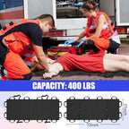 2 Pcs 72" x 27" Portable Transport Stretcher Medical with 12 Rubber Foam Handles Folding for Emergency Lightweight Patient and Animals Transport for Rescue First Aid(Black)