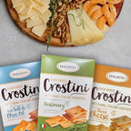 Dolcetto Oven Baked Crostini Crackers, Rosemary Flavor, 7.05 Oz (Pack of 3), Artisanal Italian Crackers Made with Extra Virgin Olive Oil, Halal