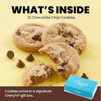 Cheryl's Cookies® Chocolate Chip Cookie Gift Box, w/12 Soft & Chewy Chocolate Chip Cookies, Individually Wrapped in Gift Box, Kosher, For Any Occasion, Family, Friends, Loved Ones, Coworkers