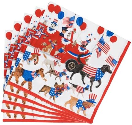 Caspari Join The Parade Luncheon Napkins - 20 Luncheon Napkins per Pack