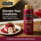 Tuscanini Italian Premium Raspberry Sauce,10.6 oz | Made in Italy | Gourmet Fruit Syrup for Cheesecake, Plating, Cocktails & Mocktails | Squeeze Bottle | Natural Colors
