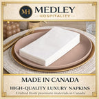 100 Pack Medley Airlaid Guest Towels | Premium Airlaid Linen-Feel Disposable Napkins | Thick, Soft, Super Absorbent | Luxury White Bathroom Hand Towels | 12 x 17 in | FSC Certified | Made in Canada