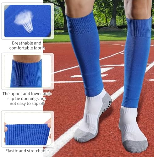 6 Pairs Calf Compression Sleeve for Men and Women, Calf Sleeves, Anti Slip Design, Footless Compression Sock for Running Athlete Cycling(6 Colors)