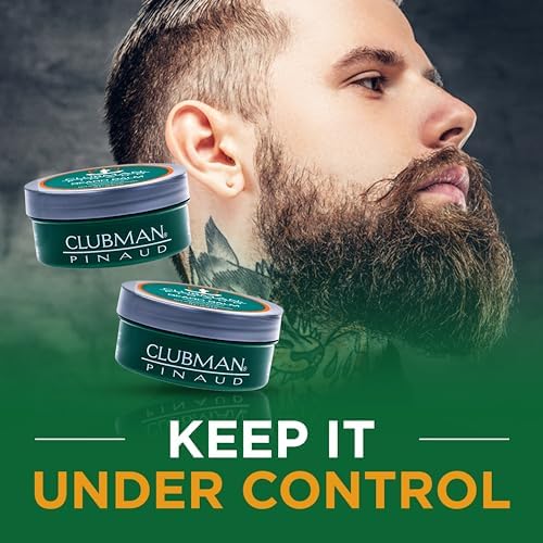Clubman Pinaud Beard Balm – Nourishing & Conditioning Beard Balm for Men, Strong Hold, 2 oz