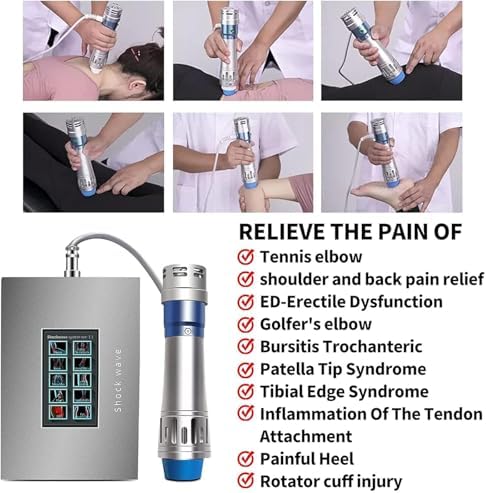 7-in-1 Focused Shockwave Therapy Machine, Extracorporeal Shock Wave Device with 7 Massage Heads for ED Treatment, Pain Relief