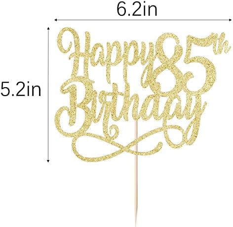 Gold Glitter Happy 85th Birthday Cake Topper,Cheers to 85 Years,happy 85th Birthday Cake Topper,85th Anniversary Cake Topper， men and women 85 years old happy birthday Party Decoration