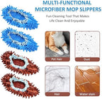 4 Pcs (2 Pairs) Shoes Cover Dust Duster, Microfiber Dust Mops, Multi Function Reusable Mop Slippers, Multi Purpose Floor Cleaning Shoes for Bathroom, Office, Kitchen, House Polishing Cleaning