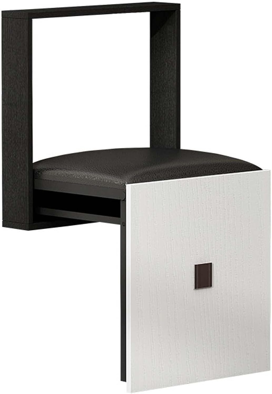 Folding Entryway Stool Wall Mounted Shoe Changing Stool, Square Shoe Bench Seat Space Saving Easy to Fold, for Entrance Hall Restroom Living Room(Black)