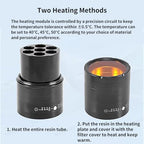 Dental Composite Resin Heater with Light Filter Cover, Adjustable Temperature 40℃/45℃/50℃, Resin Material Softener Warmer for Dental Clinics, 110V Composite Warmer