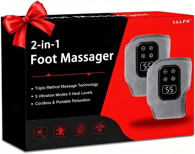 1 -Pack 2026 Upgraded 3-in-1 Foot and Ankle Massager - 3 Vibration Modes and 5 Heating Levels, Suitable for Relieving Daily Foot Fatigue, Wireless and Portable