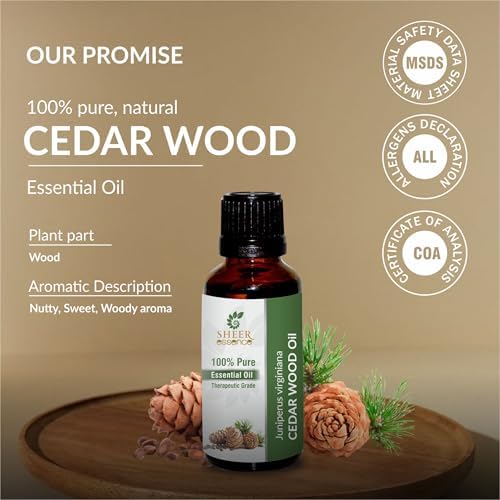 Essential Oils 4oz - 100% Pure and Natural - Therapeutic Grade Oil - Huge 4 Fluid Ounces Bottle with Premium Glass Dropper (Cedarwood Oil)