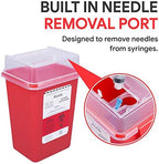 Sharps Container for Home Use and Professional 1 Quart (3-Pack) by Alcedo | Biohazard Needle and Syringe Disposal | Small Portable Container for Travel