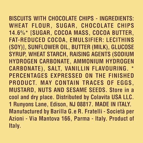 Pavesi Gocciole 17.64oz (500g) – Authentic Italian Chocolate Chip Cookies – Perfect Breakfast or Snack – Made with Natural Ingredients and No Palm Oil (Pack of 2)