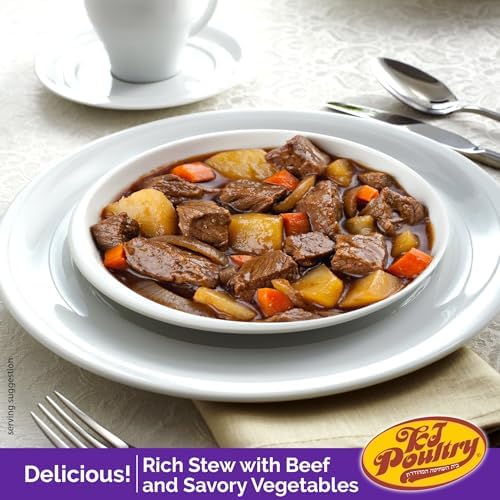 KJ Poultry Kosher for Passover Gluten Free Meals, Beef Goulash Stew with Vegetables (1 Pack) Prepared Entree Fully Cooked, Shelf Stable Microwave Dinner, Travel, Military, Camping, Emergency Survival