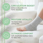 2 Pairs Bamboo Anti Fatigue Socks, Bamboo Ankle Brace Protection Socks Compression Sleeve Ultra Soft Breathable Keep Warm Cold Protection Against Swelling Sprains for Running Travel Work(Grey)
