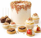 Confect Red, White & GRed White Gold Sprinkle Mix – Bake Stable Non Bleeding Edible Pearls & Metallic Dragees for Cake Decorating, Cupcakes, Cookies & Desserts (4.2 oz)