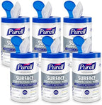 PURELL Professional Surface Disinfecting Wipes, Citrus Scent, 110 Count Canister, 7"x 8" Wipes (Pack of 6) - 9342-06