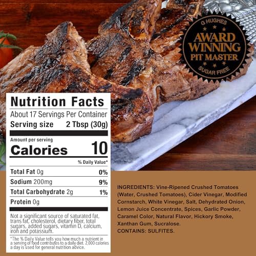 G Hughes Sugar Free, Honey BBQ Sauce - Honey Barbecue Sauce, Sugar Free BBQ Sauce, Gluten Free Honey Barbecue Sauces, Low Carb Barbecue Sauce -18 oz (3-Pack)