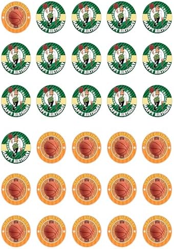 30 x Edible Cupcake Toppers – Boston Court Stars Themed Collection of Edible Cake Decorations | Uncut Edible on Wafer Sheet