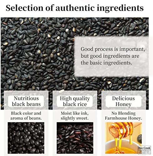 Hee Creek Black Sesame Balls 12.7 oz (40 Balls) Supports Hair Health & Natural Shine Handmade Black Sesame Snacks with Black Sesame Seeds Black Rice Black Bean, No Additives 芝麻 黑芝麻丸