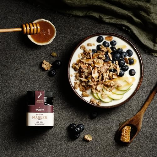 Gold Fern Honey - Raw New Zealand Manuka Honey | 8.8oz MGO 100+ | Pure, Natural, Unpasteurized, and Unfiltered Superfood Honey, Traceable from Hive to Hand.