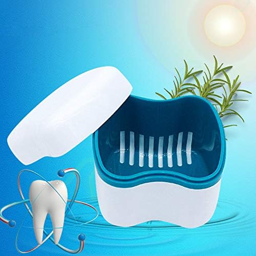 Strong Denture Case, Upgraded Dentures Box, Denture Brush Retainer Case, Denture Cups Bath, Dentures Container with Basket Denture Holder, Retainer Cleaning Case, Perfect To Safe Guard Dentures
