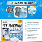 ACTIVE Ice Machine Cleaner Maker Descaler - 24 Clean Tablets Compatible with Frigidaire, Opal, GE Profile, Kitchenaid, Nickel Safe Scale Remover for Countertop, Nugget Ice Makers - Bulk 1 Year Supply