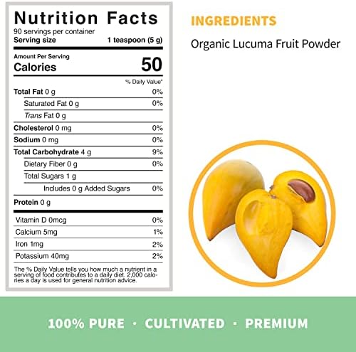 Sprout Living Organic Lucuma Fruit Powder, Antioxidants, Natural Sweetener, Superfood, 1 lb