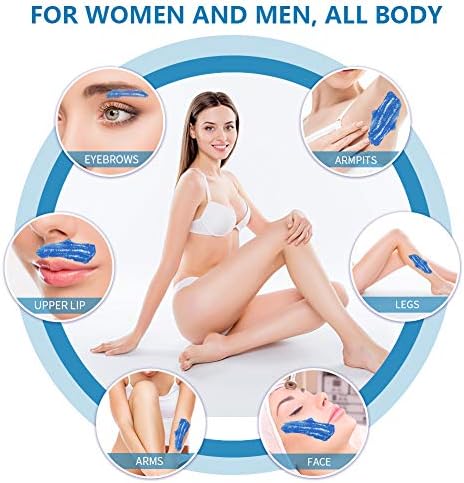 Bestidy Hard Wax Beads for Hair Removal - 1000g Waxing Beans for All Body and Bikini Areas (Blue)