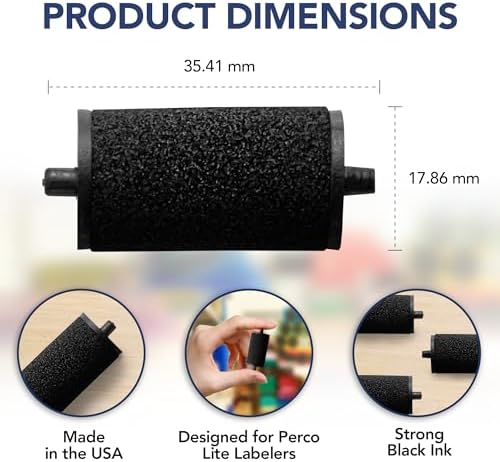 Perco Lite Pricing Gun Labeler Ink Rolls - Preferred Replacement Inkers for Perco Lite Price Tag Gun, Easy & Convenient Messy Free Ink Refill Even for Beginners (Pack of 10 Inkers)