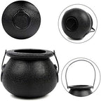 CCINEE Black Cauldron with Handle, 4Inch Plastic Candy Kettle Bucket for St.Patrick's Day, Candy Holders for Halloween Witch Party Favor Decor,Pack of 9