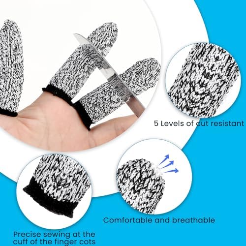 14 Pieces Finger Covers, Ymapinc Finger Sleeve Cots Protector for Finger Tips, Reusable Thumb Finger Protectors Cut Resistant Guards for Kitchen Sculpture Work