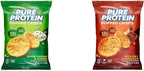 Pure Protein Popped Crisps Bundle with Sour Cream & Onion and Hickory Barbecue Flavors, High Protein Snack, 12G Protein, 1.27oz, 12 Count