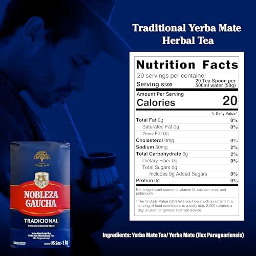 Nobleza Gaucha Yerba Mate Herbal Tea with Sterm | Traditional Argentina Brew Gluten-Free 2.2 Lb - 1 kilo