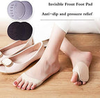 Reusable Honeycomb Fabric Forefoot Pads Soft Ball of Foot Cushions Metatarsal Pads for Women Men Prevention Pain Relief (Black,Grey)