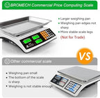 Price Computing Scale 88lb/40kg Commercial Food Scale for Produce Meat with Stainless Steel Large Platform, LCD Display, and Green Bright Backlight for Farmers Markets, Deli, （Not for Trade）