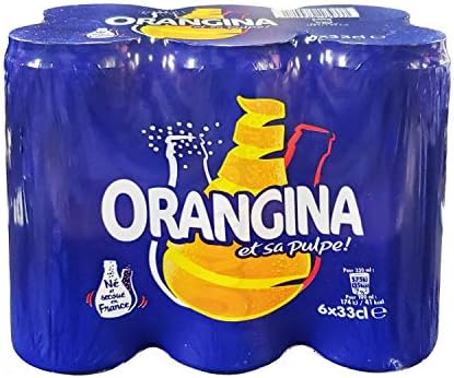 Orangina et sa Pulpe - French Imported Orange Pulp Soda Tall Cans (12 Pack, Total of 138oz)