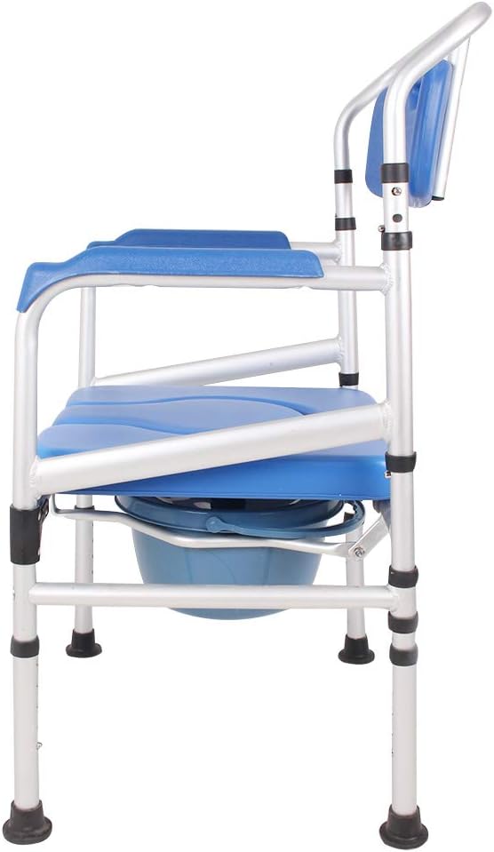 3 in 1 Bath Toilet Chair Bedside Commode Seat Deluxe Pregnant Shower Stool with Ultra-Premium Padded Adjustable Height for Adults, Handicap