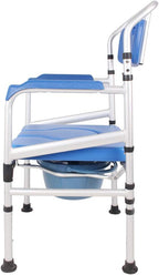3 in 1 Bath Toilet Chair Bedside Commode Seat Deluxe Pregnant Shower Stool with Ultra-Premium Padded Adjustable Height for Adults, Handicap
