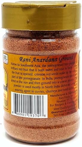 Rani Anardana (Pomegranate) Ground, Indian Spice 3oz (85g) PET Jar ~ All Natural | No Color | Gluten Friendly | Vegan | NON-GMO | No Salt or fillers | Indian Origin