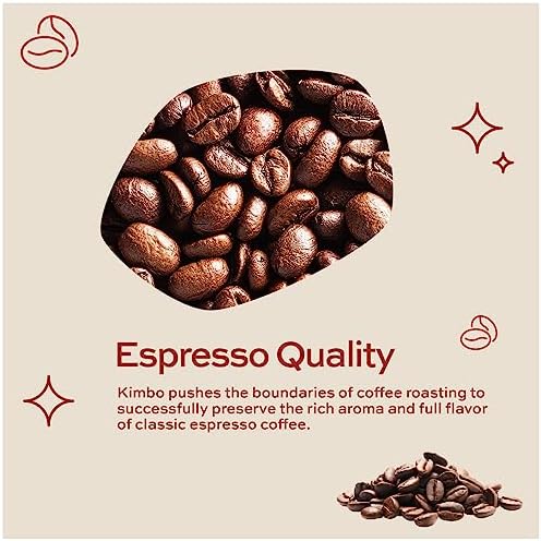 Kimbo Espresso Napoli Whole Beans 12 Oz Bag - Blended and Roasted in Italy - Medium to Dark Roast with Pleasant Floral Flavors