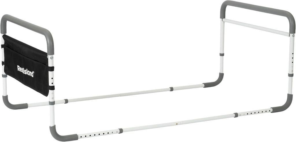 Dual Bed Side Hand Rail, Bed Assist Rail Adjustable Medical Hospital Assistive Devices Bed Rails for Elderly Adults, Fits Queen, Full & Twin Beds