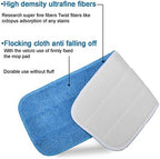 Microfiber Replacement Mop Pad, 18" x 6" Wet & Dry Home & Commercial Cleaning Refills, Reusable Floor Mop Pads (6 Pack) Blue