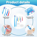 9-in-1 Orthodontic Oral Care Kit with Case – Toothbrush, End Tuft Toothbrush, 5 Interdental Brushes, Dental Floss, Dental Wax – Portable Hygiene Set for Braces and Daily and Travel Use (Blue)