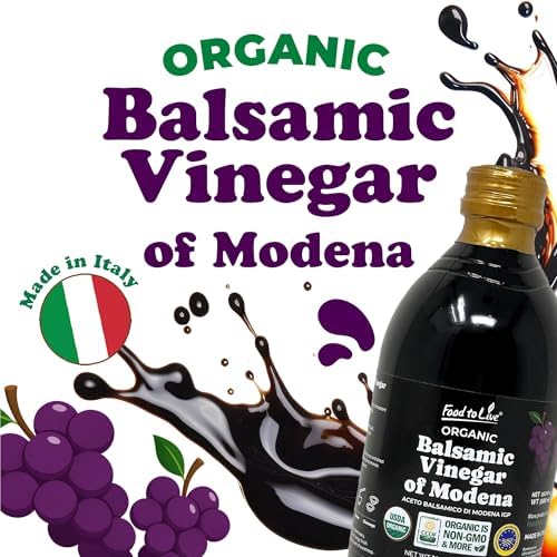 Food To Live Organic Balsamic Vinegar of Modena, 500 ml – Italian, Unfiltered, Unpasteurized, Aceto Balsamico di Modena IGP, Non-GMO, Vegan (Pack of 3)