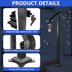 SPACEEUP handrails for Outdoor Steps Single Post handrail Black Step Handrail Stair Railing Fit for 1-2 Steps Wrought Iron Handrail Grab Rail Single Post Railing Kit with Base Plate 38.8"X20.5"