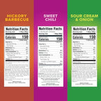 Pure Protein Popped Crisps - Variety Pack: Hickory Barbecue, Sour Cream & Onion, Sweet Chili - 12g Plant Based Protein, Gluten Free, Non GMO, Vegan, Air Popped & Puffed Crisps – Healthy Protein Snacks – 12 Pack