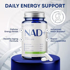NAD+ Supplement with Nicotinamide Riboside, Trans Resveratrol & Quercetin – NAD Plus Complex for Energy, Brain & Mitochondrial Support – Antioxidant and Longevity Formula for Women & Men – 60 capsules